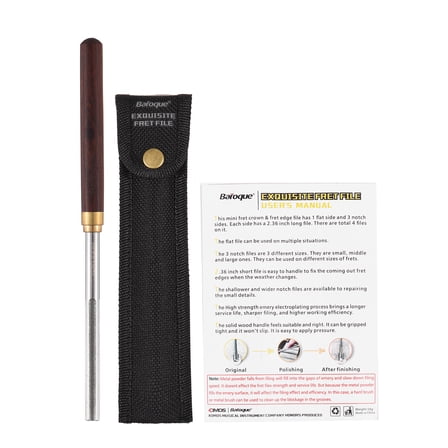 Baroque Steel file,Wood Handle Luthier And Flat Wood Mandolin Fret Tools With Tools With 4 Narrow/medium/wide Notch And Banjo Handle Luthier Tools Luthier Tools Bass With 4 Size Fret File Fret Dsfen