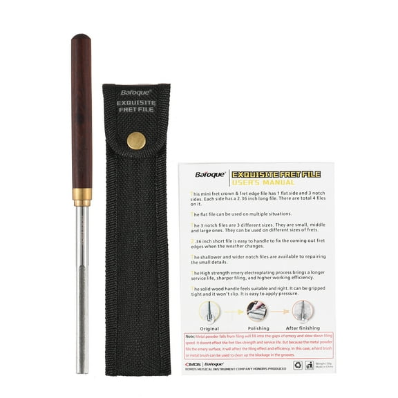 Baroque Steel file,Wood Handle Luthier And Flat Wood Mandolin Fret Tools With Tools With 4 Narrow/medium/wide Notch And Banjo Handle Luthier Tools Luthier Tools Bass With 4 Size Fret File Fret Dsfen