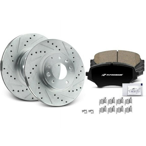 Front Brake Pad and Rotor Kit 6 - Compatible with 2006 - 2015 Mazda MX-5 Miata 2.0L 4-Cylinder 2007 2008 2009 2010 2011 2012 2013 2014