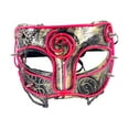 thumbnail image 4 of Masque de Mascarade pour Femmes Hommes Accessoires de Cosplay pour Noël Halloween Carnaval Rose, 4 of 10