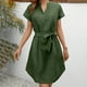 thumbnail image 1 of Vestidos Para Mujer Verano Vestido Casual Liso de Mujer Vestido de Manga Corta Con Cuello En V Vestido Casual Suelto, 1 of 3