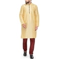 thumbnail image 1 of Royal Kurta Mens Silk Blend Kurta Pyjama Set (40, Gold), 1 of 1