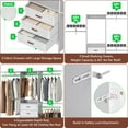 thumbnail image 2 of Homieasy 19'' - 59'' W Small Closet System with 3 Fabric Drawers, Walk In Closet Organizer System With 3 Adjustable Shelves, Heavy Duty Clothes Rack Built-In Garment Rack, Grey, 2 of 7
