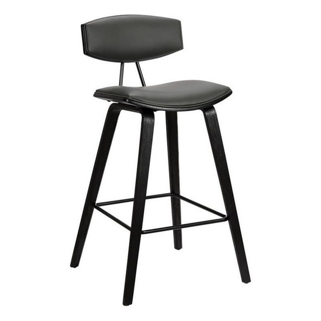 Hawthorne Collections Tabouret de Comptoir Moderne en Faux Cuir Gris de 26 Pouces