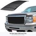 thumbnail image 3 of APS Compatible with GMC Sierra 1500 2007-2013 & 07-10 Sierra Denali New Body Main Upper Stainless Steel Black Vertical Billet Grille Grill Insert G66475H, 3 of 7
