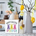 thumbnail image 6 of Zomyto 5"x5" Farm house Easter Bunny Wooden Box Sign Easter Sign Motivation Desk Decor Easter Decorations Rustic Decorative Wood Block Plaque, 6 of 6