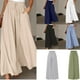 thumbnail image 4 of Pantalones de verano de pierna ancha para mujer, cinturón elástico, pierna ancha, cintura alta, culottes largos para mujer, 4 of 6