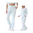 thumbnail image 3 of FOCUSNORM Women Cotton Maternity Sweatshirt Loose Solid Color Crew Neck Long Sleeve Side Zipper Pullover Tops for Fall Winter, 3 of 9