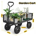 thumbnail image 2 of Funcid Steel Garden Cart with Removable Sides, Heavy Duty Yard Cart, 660 LBS Capacity Wagon, Rotating Handle, 10" Tires Wheels, Perfect for Garden Farm Yard, Black, 2 of 11