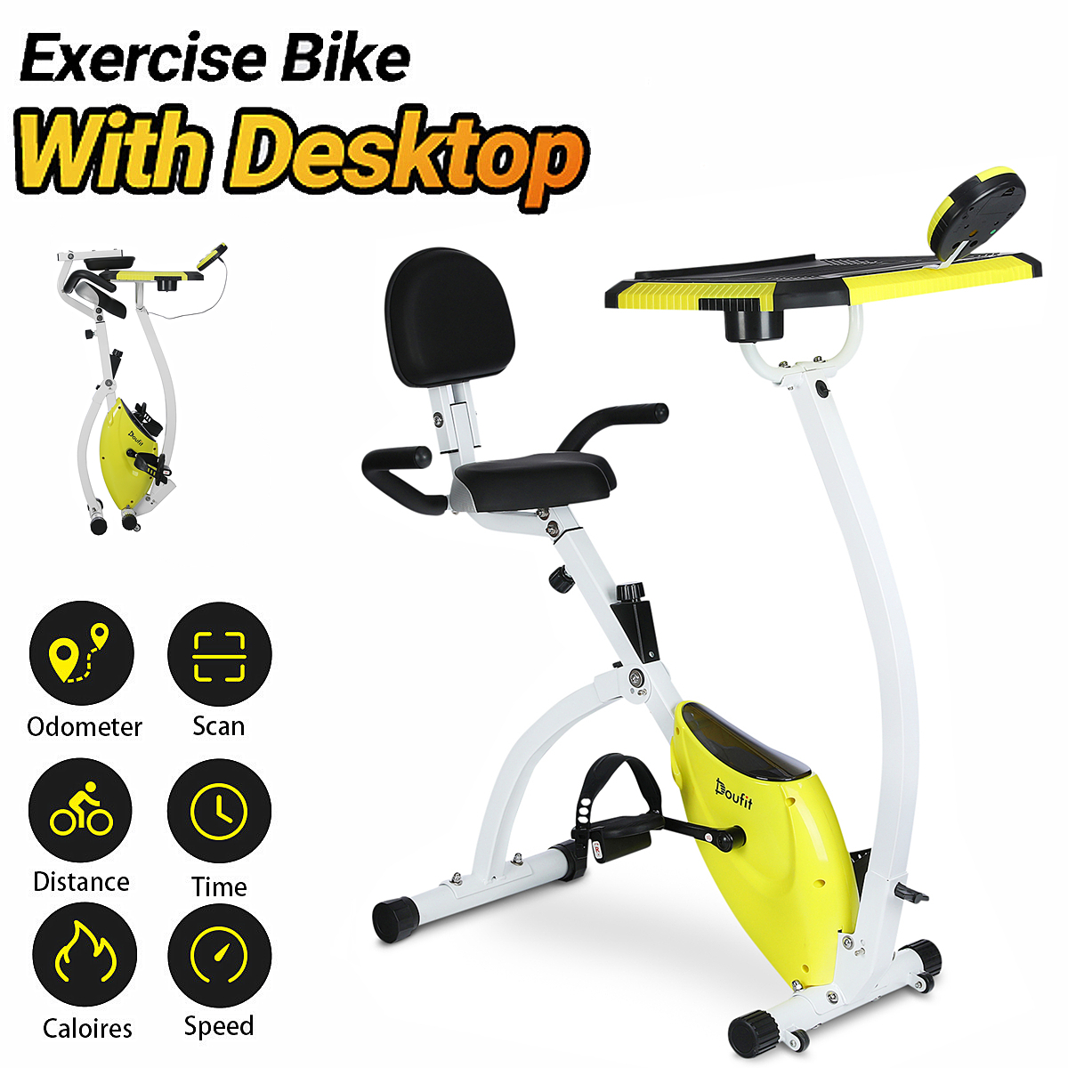 Buy Doufit Folding Exercise Bike with 