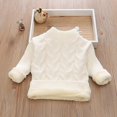thumbnail image 3 of Little Kids Cable Knit Sweater High Collar Long Sleeve Solid Color Pullover Cute Warm Tops Fall Winter Clothes Outfit for Toddler and Kids Size 7-8, 3 of 4
