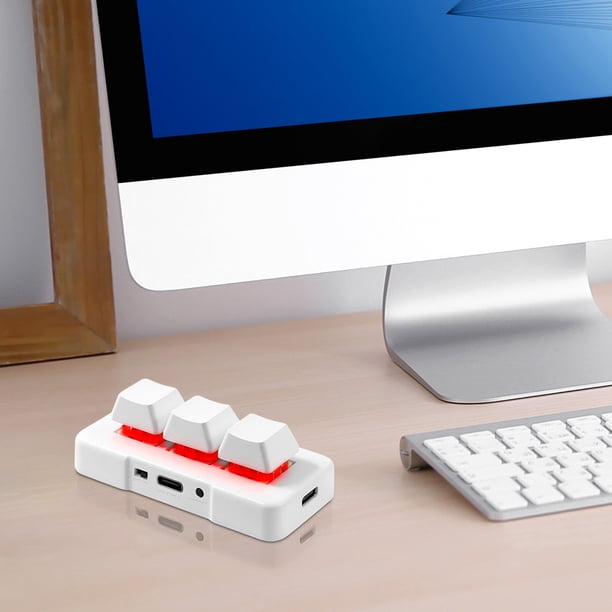 Teclado mecánico para juegos de 3 teclas, práctico modo USB+2.4G inalámbrico+BT 3, útil