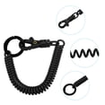 thumbnail image 4 of Uxcell Retractable Coil Springs Keychain with Plastic Lobster Clasp Keyring for Keys Wallet, Black 4 Pack, 4 of 6