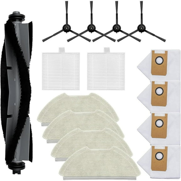 Accessories Replacement for AIRROBO T20 Robot Vacuum Accessories 1x Mainbrush,2X Filters,4X Moppads,4X Dust bags,4X sidebrushes