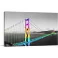 thumbnail image 1 of ARTCANVAS San Francisco Golden Gate Bridge Rainbow Gay Canvas Art Print - Size: 40" x 26" (0.75" Deep), 1 of 9