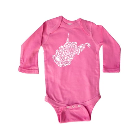 

Inktastic West Virginia Silhouette Mandala Gift Baby Boy or Baby Girl Long Sleeve Bodysuit