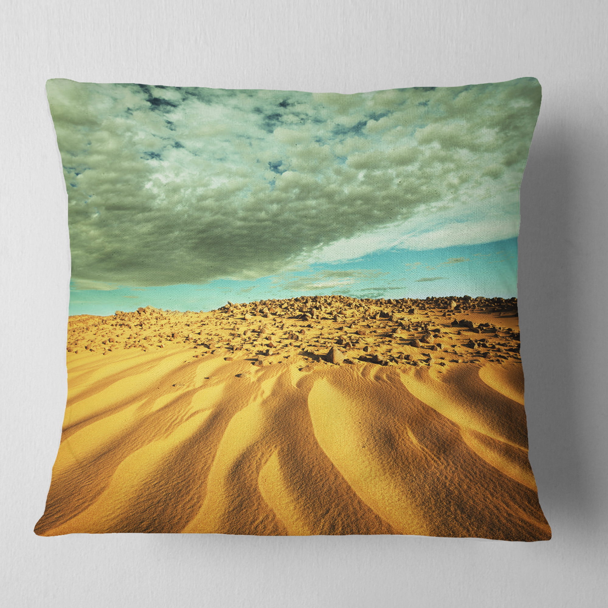 Designart 18" x 18" Brown Polyester Throw Pillow
