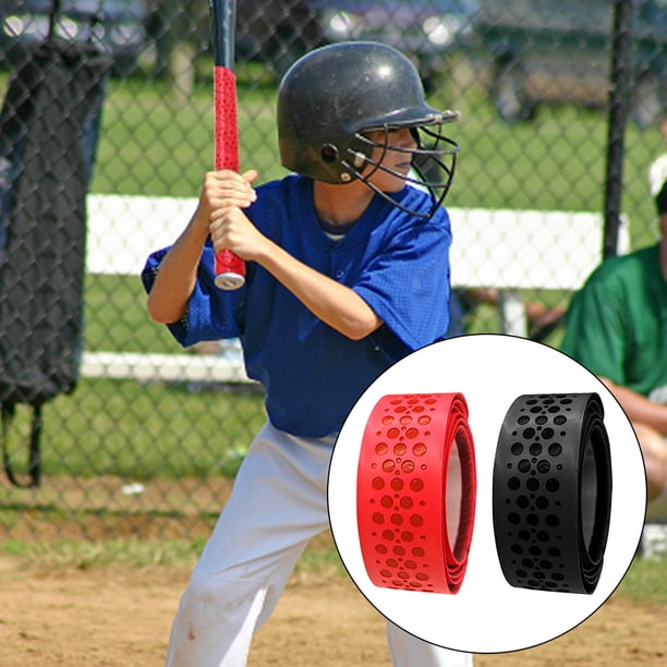 Lot De 2 Grips De Batte De Baseball/softball – Adhérence Renforcée 1,75mm – Noir Et Bleu