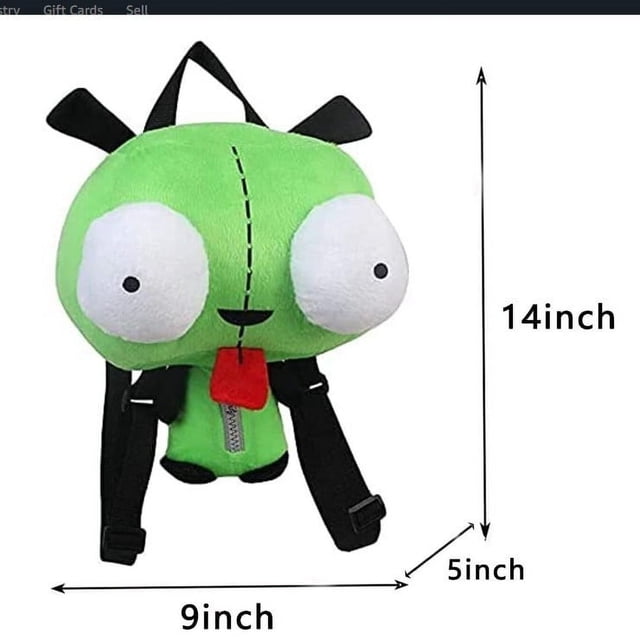 Mochila de peluche de perro verde pequeño, juguete para mascota, Gil, perro alienígena, mochila, bolso, muñeco Muppet