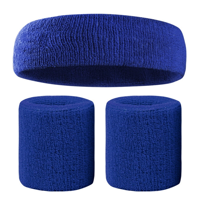 Sweatbands Set Colorful Headband Wristband Elastic Athletic Sweat
