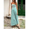 thumbnail image 6 of Michellecmm Women Strapless A-Line Dress Summer Solid Color/Stripe Print Backless Party Dress, 6 of 6
