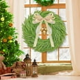 thumbnail image 4 of 20 Inch Norfolk Pine Christmas Wreath with Vintage Bell Elegant Bow, with Lights Real Touch Wreath Outdoor Xmas Wreaths, Home Decor for Front Door Christmas Decorations, 4 of 7