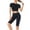 Black, variant on Hpapadks Workout Sets for Women 2 Piece Outdoor Running Fitness Wear Tight Quick Dry Short Sleeve Solid Crop Tops Shorts Yoga Set Yoga Outfits for Women Black L