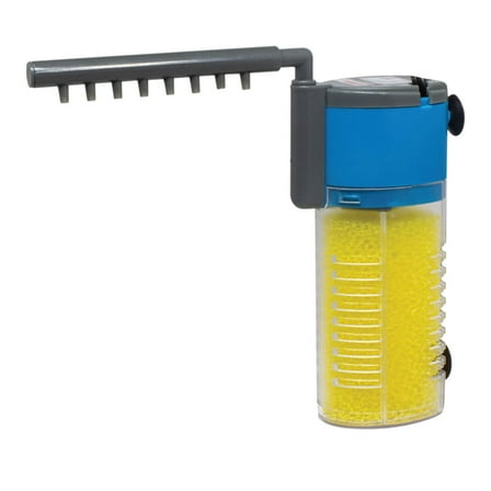 53 GPH Fish Filter: 3-in-1 Internal Aquarium Filter & Pump for 5–10 Gallon Tanks | Filtro Para Pecera Quiet Operation (Yellow)