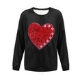 thumbnail image 4 of Yuyuzo Chandails de la Saint-Valentin Col Rond avec Cœur Graphique Chemises Décontractées Coupe Ample Manches Longues, 4 of 5
