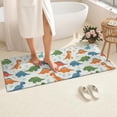 thumbnail image 4 of White Cartoon Cute Dinosaurs Pattern Bathroom Rugs Mat,Non Slip Microfiber Bathroom Rug,Rubber Backing,Soft Bathroom Mats for Bathroom Floor,Tub and Shower,60x24in(150x60cm), 4 of 5