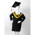 thumbnail image 3 of CHICTRY Kids Boys Girls Graduation Gown with Tassel Cap Ceremony Uniform Kindergarten Elementary School Dress Up Costume Yellow 10-12, 3 of 7
