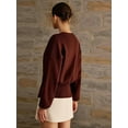 thumbnail image 6 of Osfvolr Womens Cardigan Sweater Deep V Neck Long Sleeve Button Crochet Knit Short Fall Sweaters Trendy Wine Red M, 6 of 8