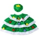 thumbnail image 2 of Disfraz de Árbol de Navidad Festivo con Gorro, Cascabeles y Pompones | Rojo/Verde | Ideal para Fotos y Celebraciones Navideñas | Tela Suave | Conjunto Completo | Incluye Gorro y Vestido, 2 of 6