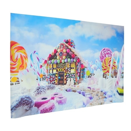 Image of Candy Background Cloth Lollipops Indoor Backdrop Candy Land Backdrop Candy Houses Photo Prop Child