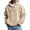 Beige, variant on Quarter Zip Hoodie Mens Waffle Knit Drawstring Hooded Sweatshirt Plain Pullover with Pocket Long Sleeve Fall Tops (XL, Gray)