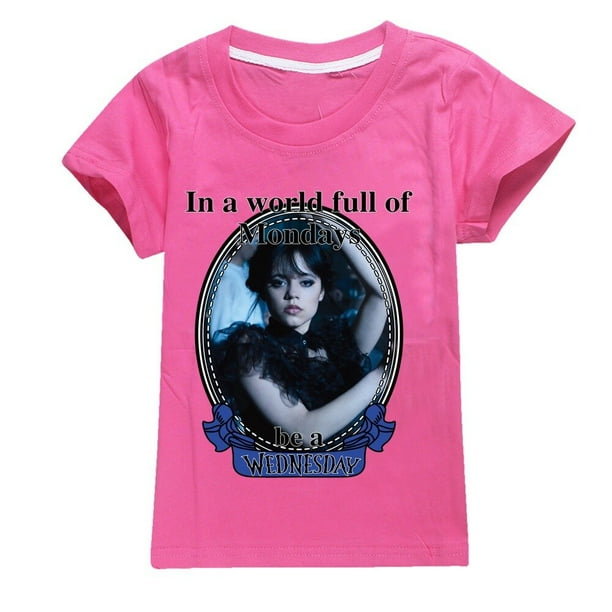 Camiseta de cuello redondo para niñas y niños Ropa de verano Algodón Patrón de dibujos animados Familia Viernes Camisetas zhangyuxiang LED