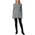 thumbnail image 2 of INSPIRE CHIC Women's Fall Winter Sweater Dress Crewneck Long Sleeve Oversized Tunic Sweater Loose A-Lined Pullover Top L Grey, 2 of 6