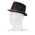 thumbnail image 1 of Chapeau Haut de Forme de Smoking avec Bordure Rouge - Taille Adulte, 1 of 1