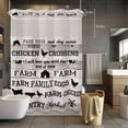 thumbnail image 3 of Farmhouse No Hook Shower Curtain with Snap in Liner Country Barn Animal Cow Pig Chicken Brown Wood Grain Waterproof Bathroom Shower Curtain with See Through Top Window for Bathtub 60" x 72", 3 of 9