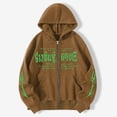 thumbnail image 2 of Yuannlog Womens Hoodies Autumn Letters Print Loose Oversized Gothic Grunge Hip Hop Long Sleeve Sweatshirts Black Harajuku Zip Up Jackets, 2 of 4