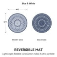 thumbnail image 3 of SIXHOME Outdoor Rugs 6'x6' Round Indoor Outdoor Rugs Waterproof Reversible Patio Rug Plastic Straw Lightweight Outdoor Carpet for RV Camping Deck Balcony Graden Beach Boho Porch Decor Blue, 3 of 5
