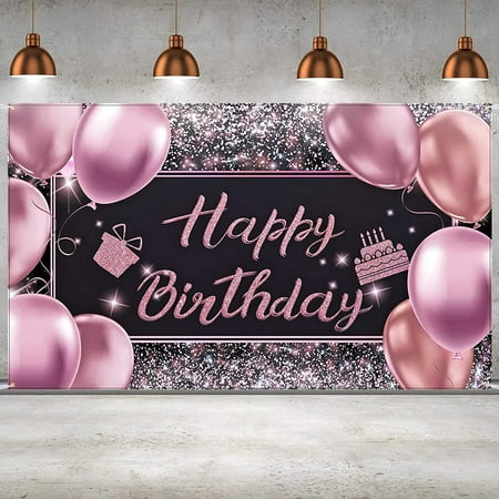 Happy Birthday Backdrop Banner Photography Background Happy Birthday Banner  Large Party Sign Poster Photography Backdrop Party Decoration Supplies for  Men and Women (Rose Gold and Black) | Walmart Canada