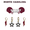 maroon mini enamel bolts and grey statement open starboys, variant on North Carolina Central University Spirit Stack grey mini enamel bolts and maroon statement open starboys