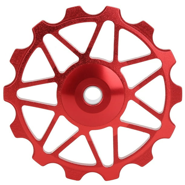 Alupre Bicicleta Cerámica metálico de guía Desviador 14T Red Mountain Camino Trasero Rodamientos de Rodillos Ciclismo Equipo (14T Rodamientos de Bicicletas de montaña de Metal)
