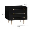 thumbnail image 3 of TOV Furniture Modern Nightstand with 3 Drawers, Black, 3 of 9