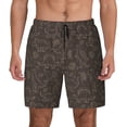 thumbnail image 2 of Picia Dinosaur pattern Mens Swim Trunks with Compression Liner Stretch Beach Shorts Quick Dry with Zipper Pockets No-Chafing Board Shorts-Small, 2 of 9