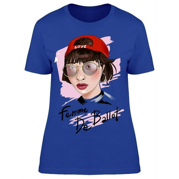 Fashion Nerd Woman In French T-Shirt Women -Image by Shutterstock, Female 3X-Large