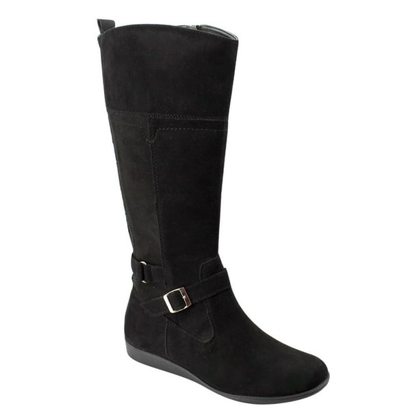 Botas Largas De Gamuza Para Mujer Botas Casuales Bota Negra Larga