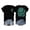 Black, variant on Womens Tops Summer Beach Coconut Tree Print Tanned Shirt Vacation Trendy T-Shirt Double Sided Print Short Sleeve Crew Neck Blouse