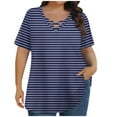 thumbnail image 1 of Tops de Manga Corta de Tamaño Más de las Mujeres, Blusas de Cuello en V Impresas de Verano de Moda para Uso Casual, Diario Y de Fiesta, 1 of 6